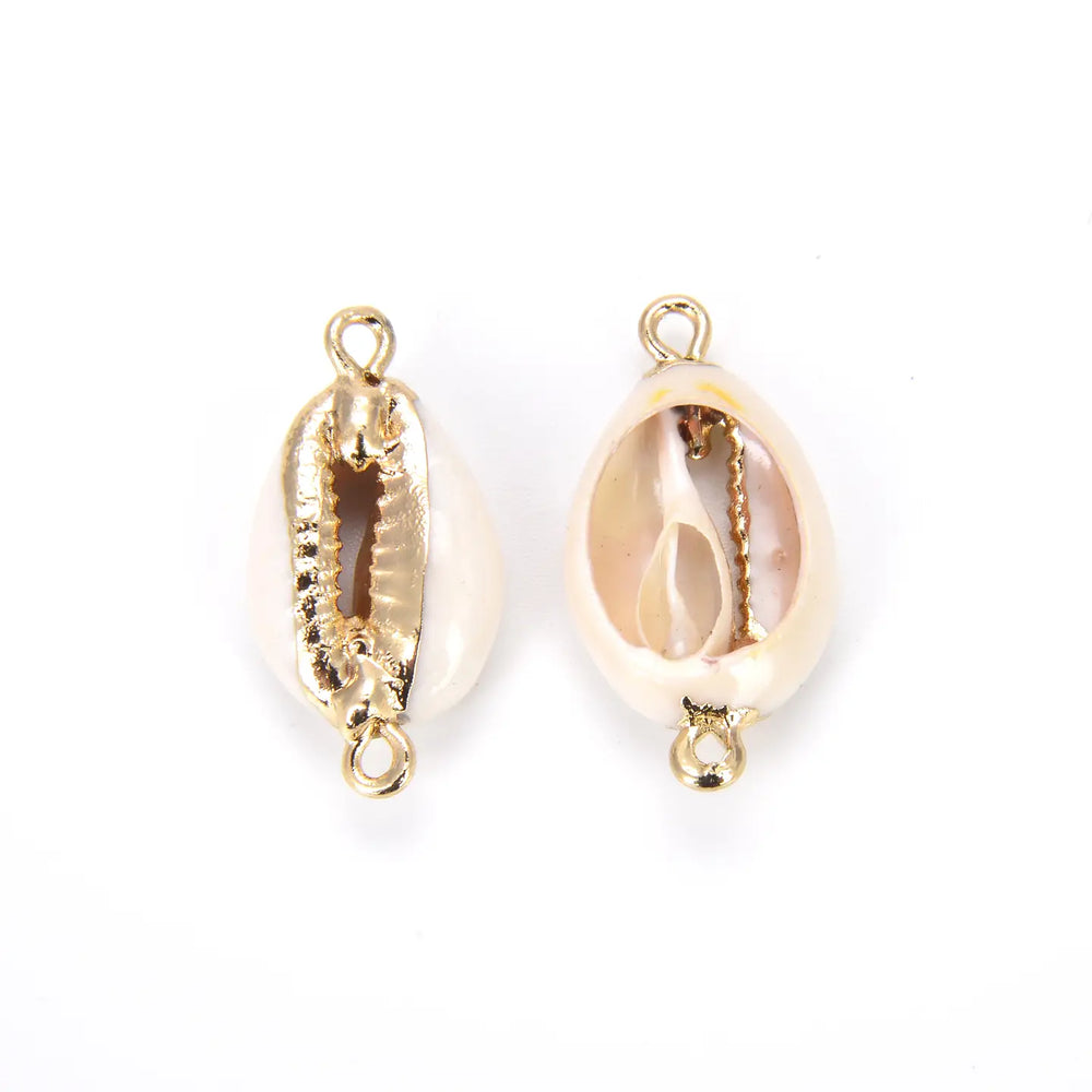 Cowrie Shell Sea Shell 18K Gold Filled Charm Connector