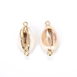 Cowrie Shell Sea Shell 18K Gold Filled Charm Connector