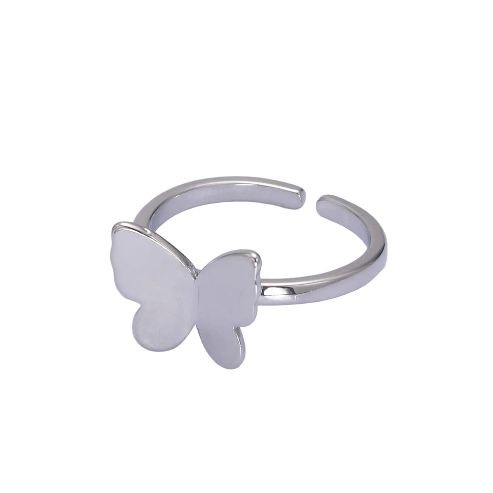 24K Gold Filled Mariposa Butterfly Open Adjustable Gold & Silver Ring