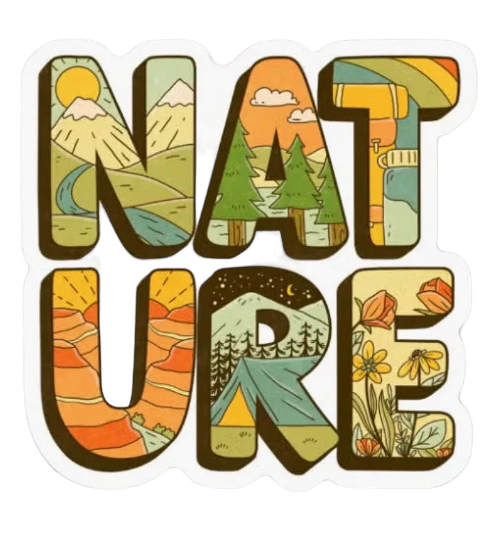 Nature Theme Bubble Letter Sticker