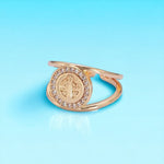 Saint Benedict Religious Double Band Ring