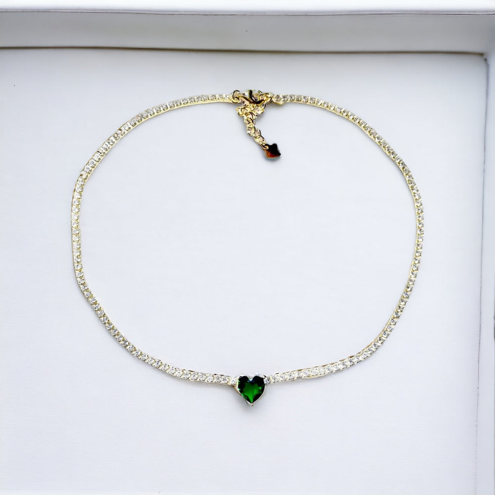 Emerald Heart Tennis Choker