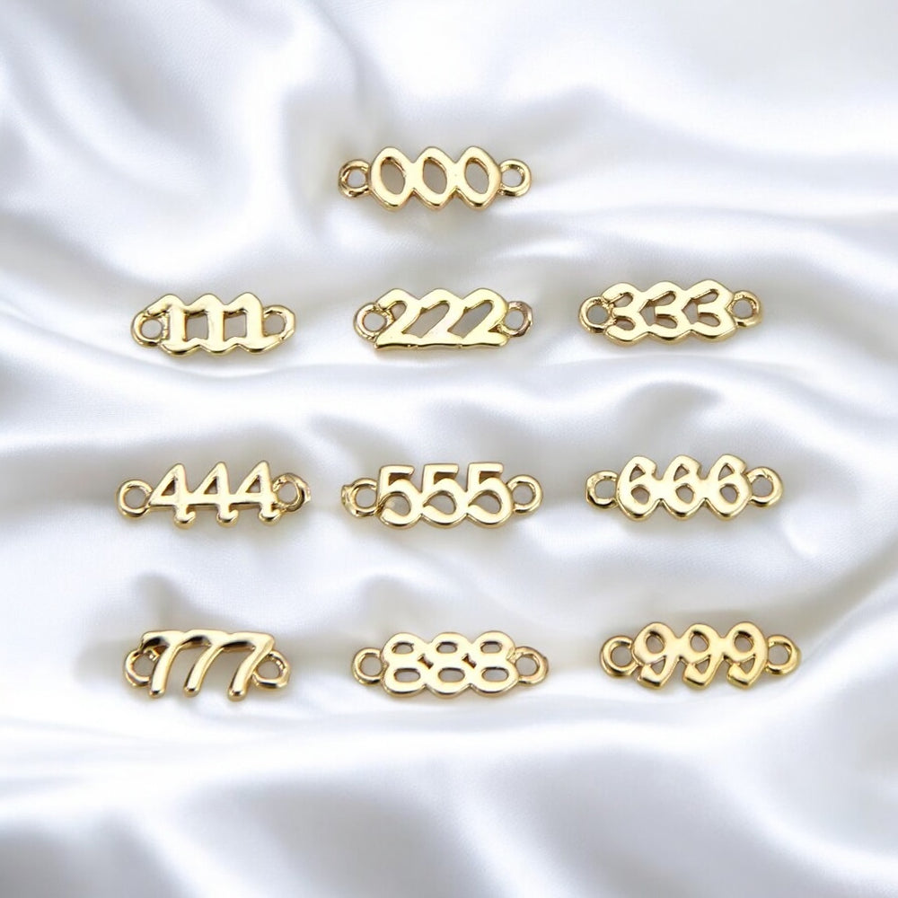 Gold Filled Angel Number Charm Connector