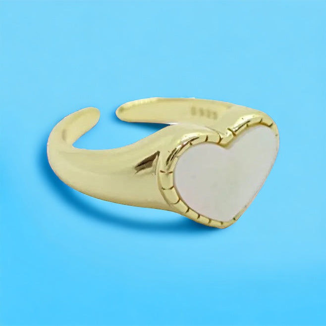 Mother of Pearl Heart Ring