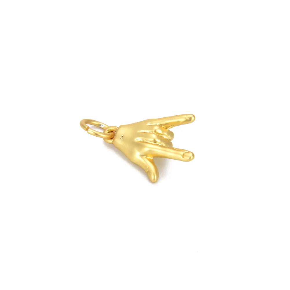 Gold Filled I Love You Hand Gesture Charm Pendant