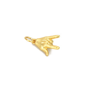 Gold Filled I Love You Hand Gesture Charm Pendant