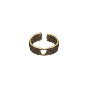 Open Heart 18K Gold Filled Adjustable Simple Stack Ring