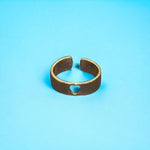 Open Heart 18K Gold Filled Adjustable Simple Stack Ring