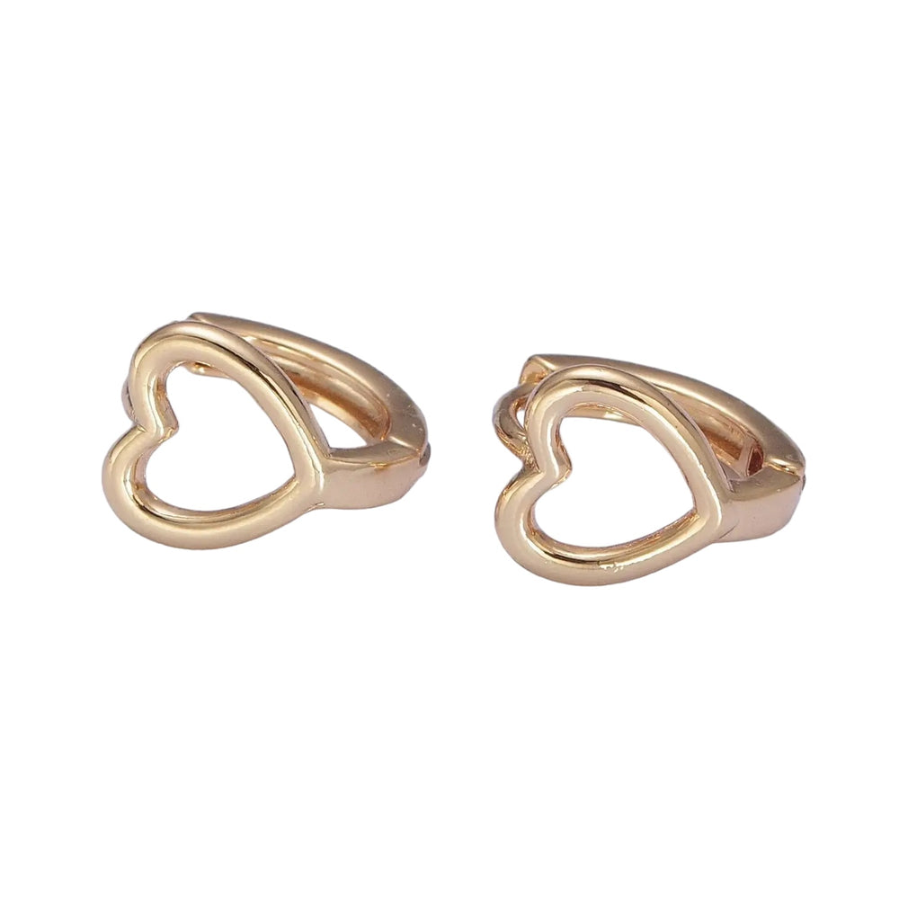 Minimalist Gold Filled Valentine Love Heart Huggie Earrings