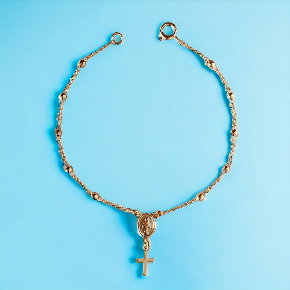 18k Gold Filled Delicate Rosary Bracelet