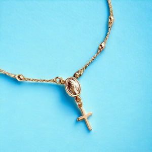 18k Gold Filled Delicate Rosary Bracelet