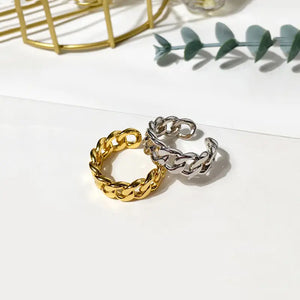 Gold & Silver Chunky Chain Statement Ring
