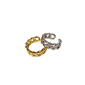 Gold & Silver Chunky Chain Statement Ring