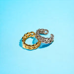 Gold & Silver Chunky Chain Statement Ring