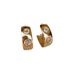 18k Gold Filled Huggie Cz Hoop Earrings