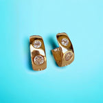 18k Gold Filled Huggie Cz Hoop Earrings
