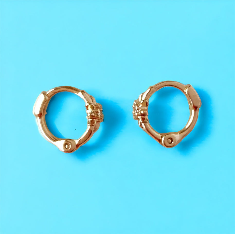 18k Gold Filled Starburst Mini Clicker Hoop Earrings