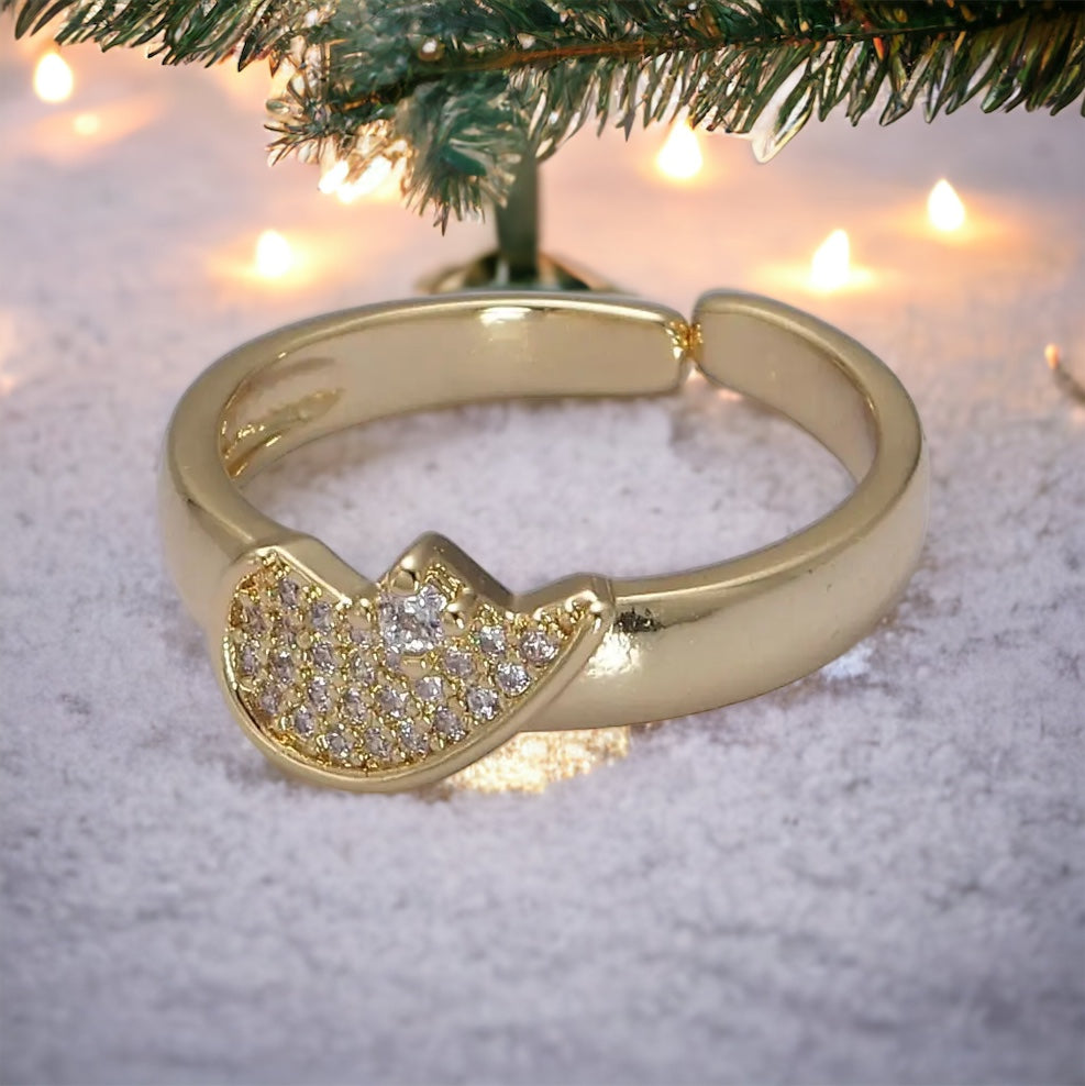 Twin Flame Heart Ring Set For Couples Matching Gold Adjustable Rings