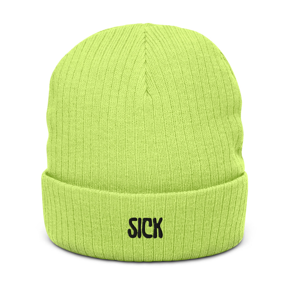 Sick Recycled Polyester Ribbed Knit Beanie