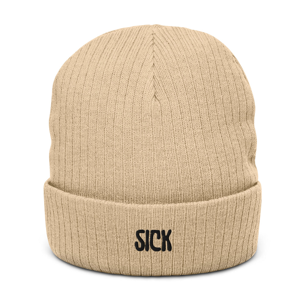 Sick Recycled Polyester Ribbed Knit Beanie