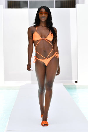 One Piece Strappy Orange String Bikini
